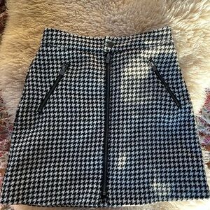 Houndstooth Black and White Skirt
